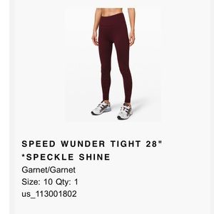 Wunder Under Garnet leggings 28” size 10